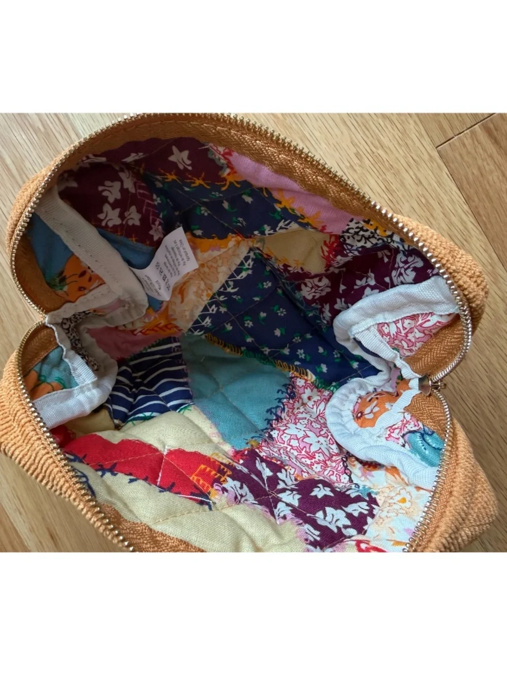 NEW SEZANE Quilt Make Up Pouch - Camel